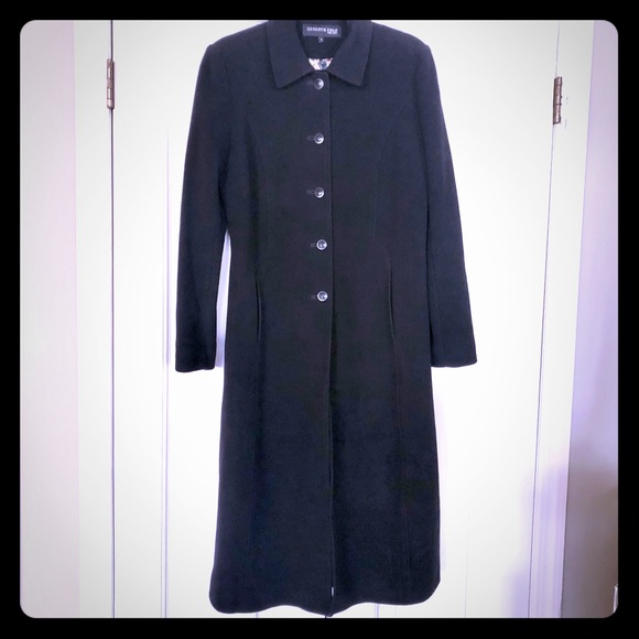 Kenneth Cole Wool/Cashmere Classic long coat Black - Picture 1 of 8